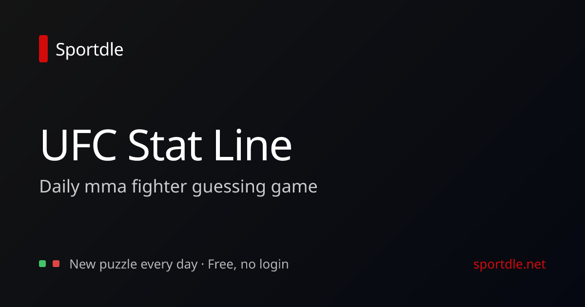 UFC Stat Line — guess the MMA fighter from stats | Sportdle